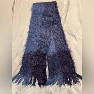 Loewe Blue Ombre Mohair Fringe Scarf